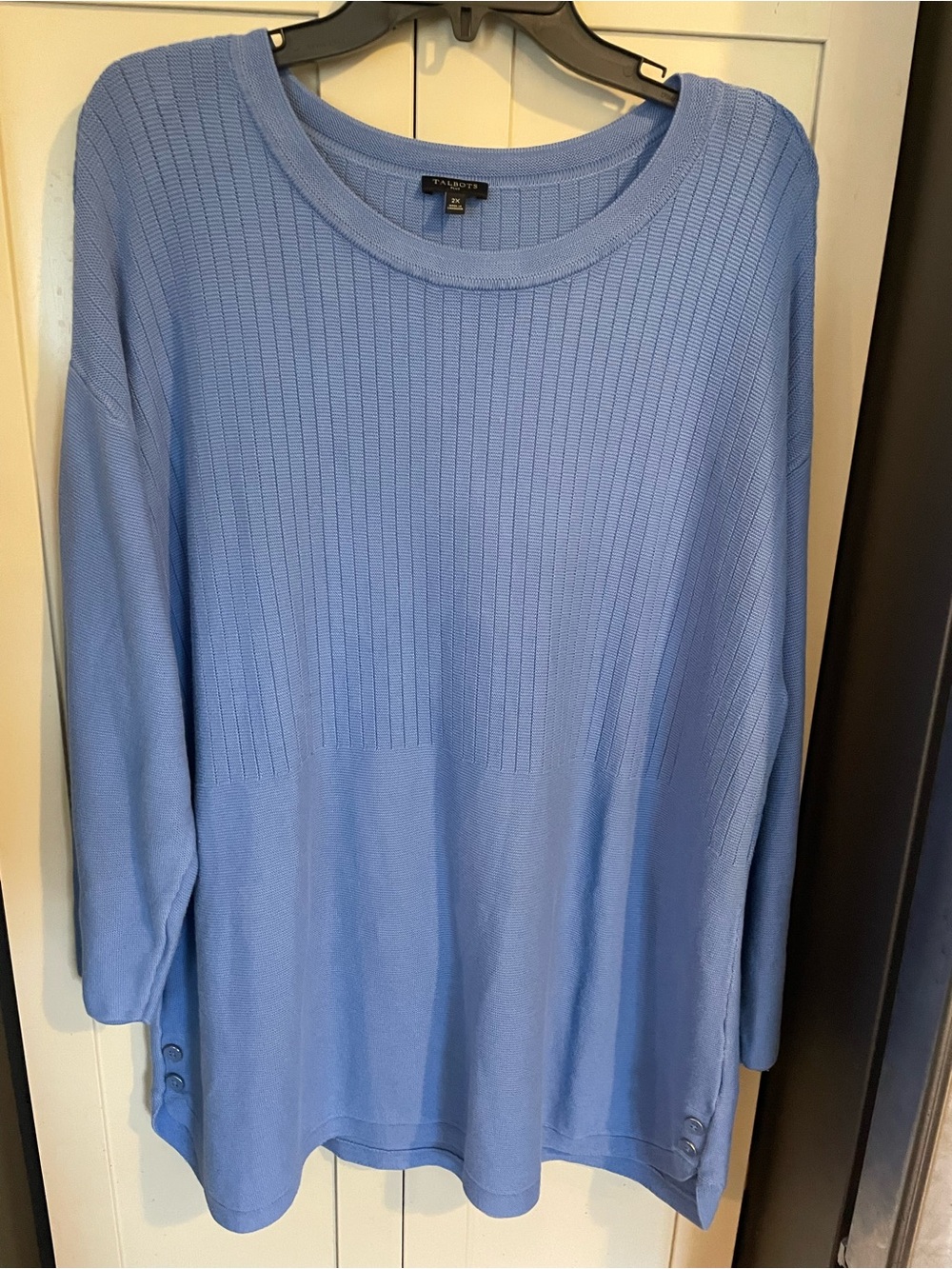 Talbots Sky Blue Ribbed Crewneck Sweater